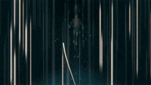 a person is flying through the air with a swirl of lights behind them