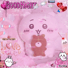 a picture of a teddy bear says good night i love you today and tomorrow forever