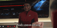 People Celebrate With Song Nyota Uhura GIF - People Celebrate With Song Nyota Uhura Celia Rose Gooding GIFs