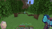a screenshot of a minecraft game shows a sword and a diamond