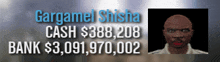 a picture of a man with the words gargamel shisha cash $ 388,208 bank $ 3,091,9700,002