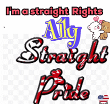 a poster that says " i 'm a straight rights all y straight pride "