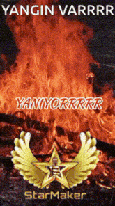 a poster that says yangin varrrr yaniyorrrr