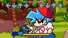 a cartoon character is playing a video game called boyfriend