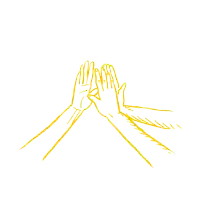 a drawing of hands giving each other a high five