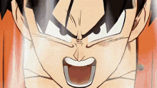 a close up of a cartoon character 's face with a light coming out of his mouth