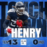 a football player with the name henry on the front of his jersey