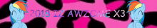 a picture of two ponies with the words 2018 iz awzone x3 on the bottom