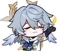 a cartoon character with wings and a feather in his hand is crying .