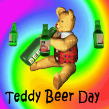 International Beer Day Teddy Beer Day GIF - International Beer Day Teddy Beer Day Boozy Teddy Bear GIFs