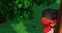 a minecraft character with a red scarf around their neck