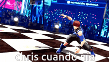 chris cuando mia is written on the bottom of a video game