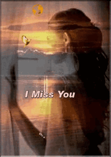 a picture of a woman with the words " i miss you " above her