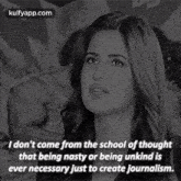 a black and white photo of a woman with a quote on it .