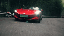 a red car with pa cp3503 on the license plate