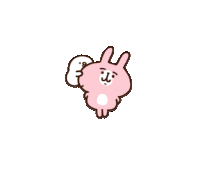 Pink Rabbit White Chick Sticker - Pink Rabbit White Chick Hanging On Stickers