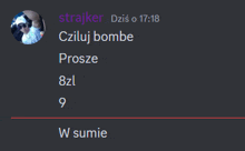 a screenshot of a person 's profile that says ' strajker dzis o 17:18 ' at the top