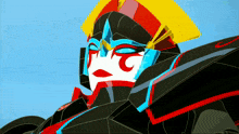 a cartoon drawing of a robot with the letter c on his face