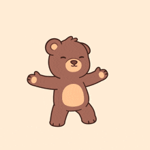 a pink teddy bear sits on top of a brown teddy bear 's head
