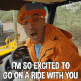 I'M So Excited To Go On A Ride With You Blippi GIF - I'M So Excited To Go On A Ride With You Blippi Blippi Wonders Educational Cartoons For Kids GIFs
