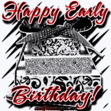 Happy Early Birthday Damask GIF - Happy Early Birthday Damask Glitter GIFs