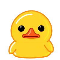 a yellow rubber duck is flexing its muscles and looking at the camera