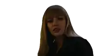 a woman is asking who are you with her mouth open