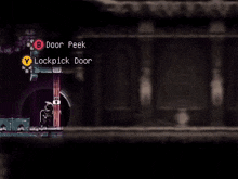 a screenshot of a video game shows a door peek and lockpick door options