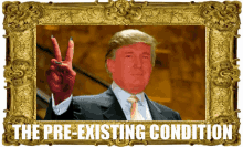 Trump Covid Pre Existing Condition GIF - Trump Covid Pre Existing Condition Peace Sign GIFs