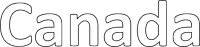 a black and white outline of the word canada on a white background