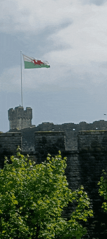 Welsh Flag Flying Castle GIF - Welsh Flag Flying Castle GIFs