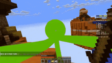 a screenshot of a video game called minecraft with a green stick figure