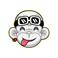 a cartoon drawing of a bear wearing sunglasses and sticking its tongue out