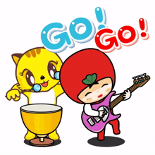 yellow cat tomato costume friends go go band