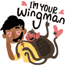 monkeys best friend im your wingman hearts thumb up google