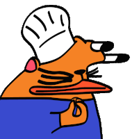a cartoon cat wearing a chef 's hat is making an ok sign