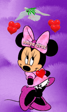 Minnie Mouse Rosas Y Corazones GIF - Minnie Mouse Rosas Y Corazones GIFs