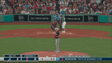 a baseball game is being played between the atlanta braves and the washington nationals