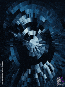 a blue background with a circle in the center