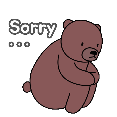 Brown Bear Sticker - Brown Bear Sorry Stickers