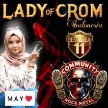 a lady of crom indonesia rest area 11 community rock metal poster