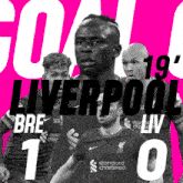 a poster for the liverpool fc soccer team with a score of 1-0