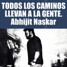 a poster for abhijit naskar shows a man in a black shirt