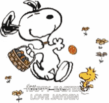 happy easter love jayden chase running snoopy