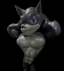 a video of a muscled sonic the hedgehog is being played