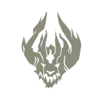 a silhouette of a monster with horns and a beard
