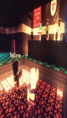 a screenshot of a video game shows a person named redcorne