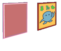 a cartoon of a frog with a foreign language on it