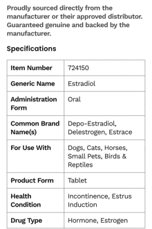 a table showing the specifications of a product from the manufacturer