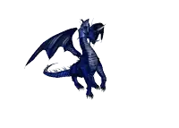 a blue dragon with a white background is flying